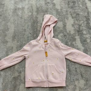 Cat & Jack pink daisy zip up girls sweater